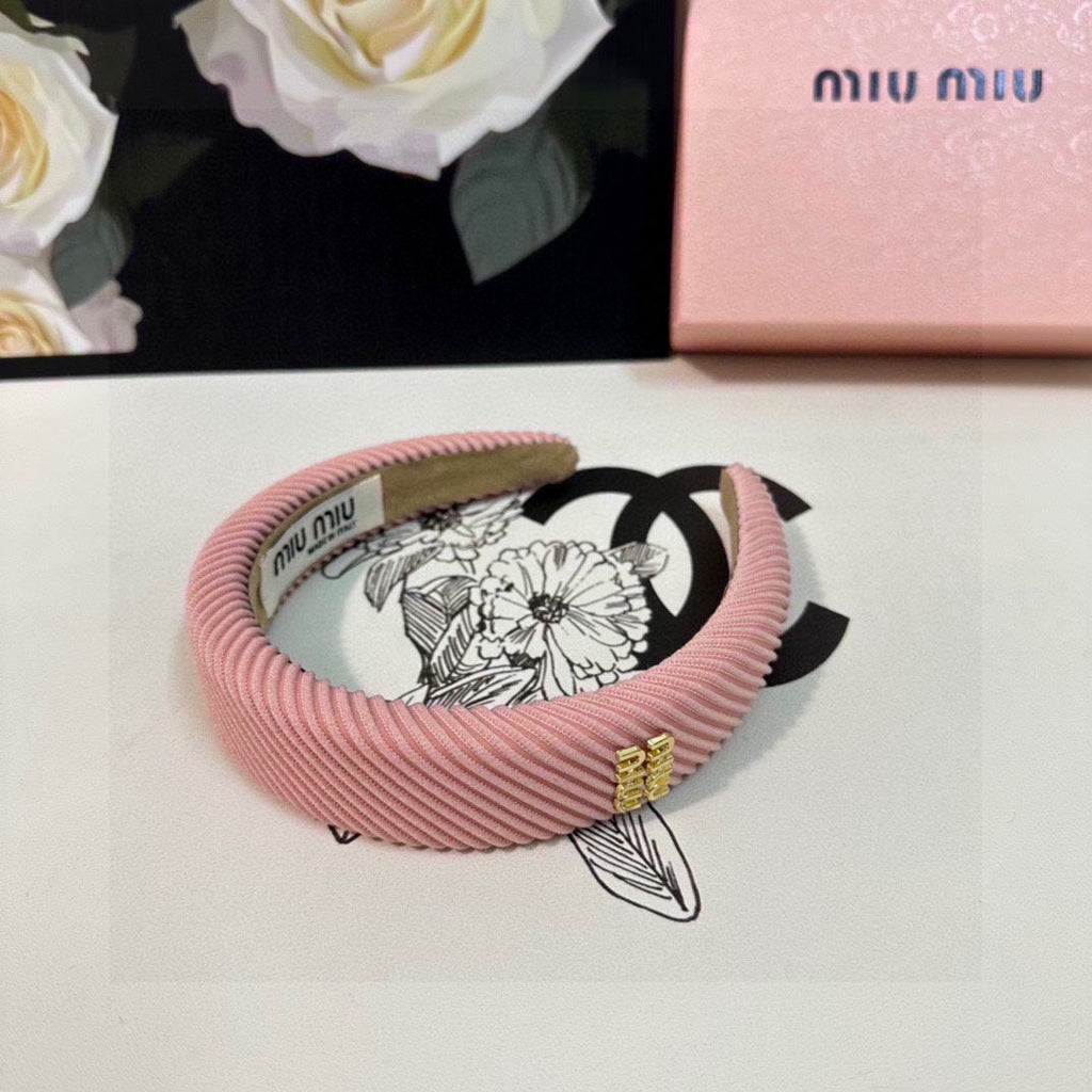 THICK HEADBAND IN PINK CORDUROY 412478