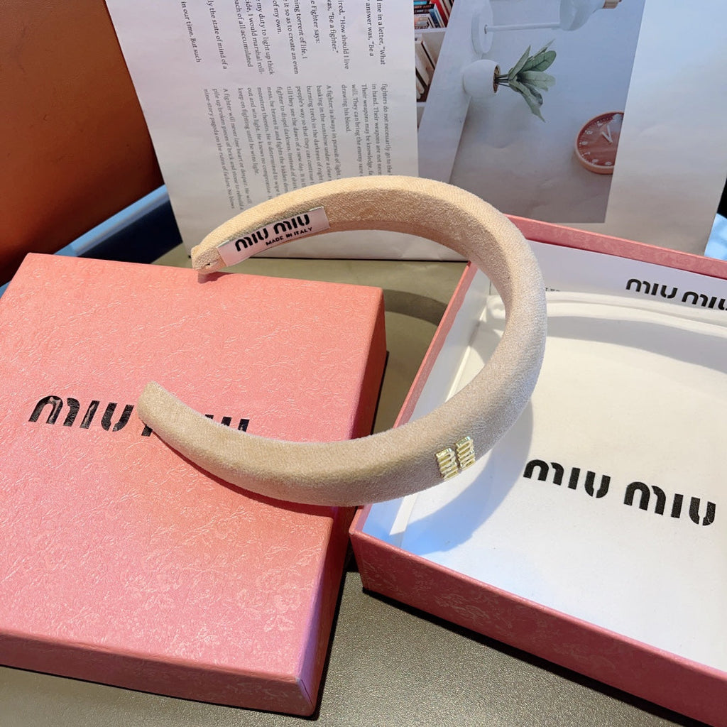 THICK HEADBAND IN BEIGE CASHMERE 412453