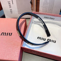 HEAD BAND IN BLACK LAMBSKIN AND RESIN 417299